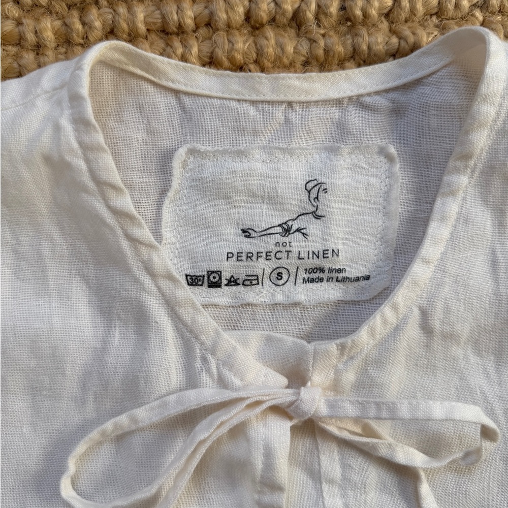 Not Perfect Linen MELINA Tie Blouse - Picture 2 of 5